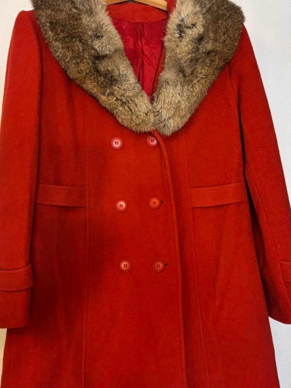 Montgomery Ward beautiful vintage red double breasted peacoat